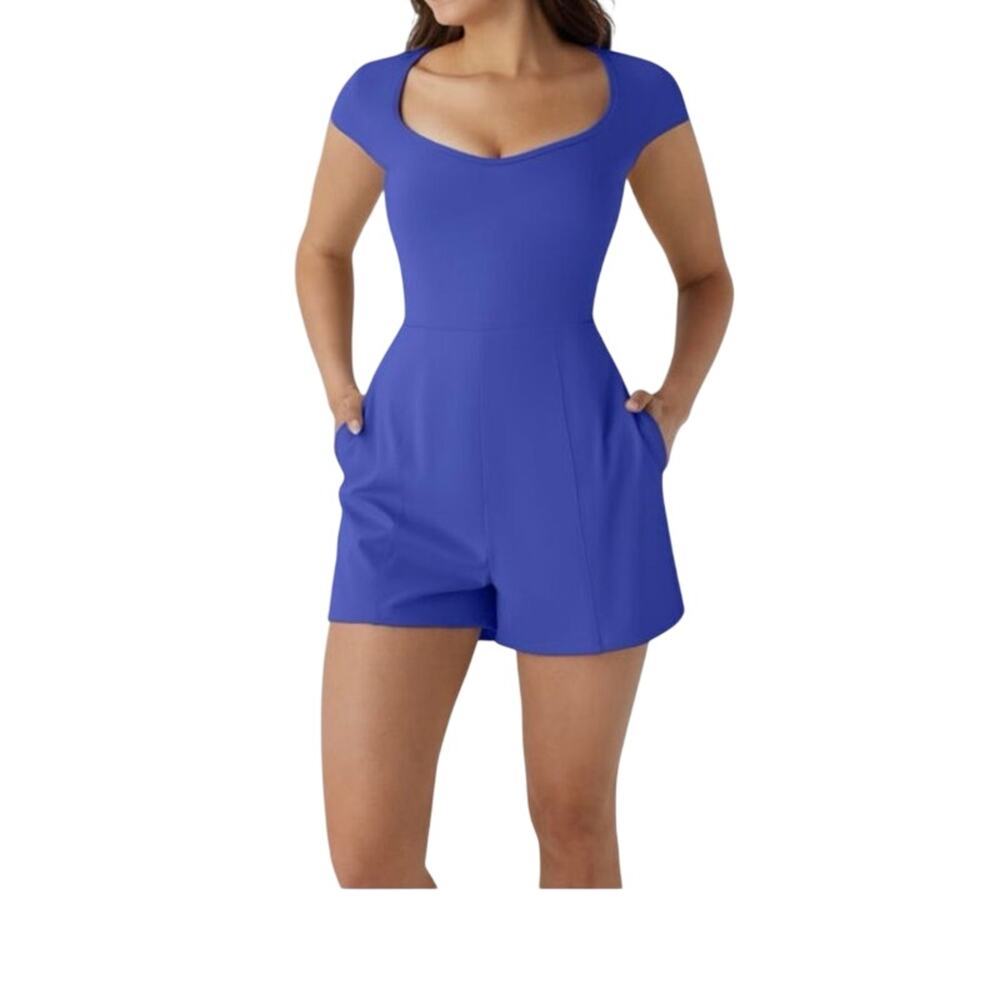 Halara SoftlyZero Airy U Neck Cap Sleeve Cool Touch Yoga Jumpsuit-Easy Peezy XS